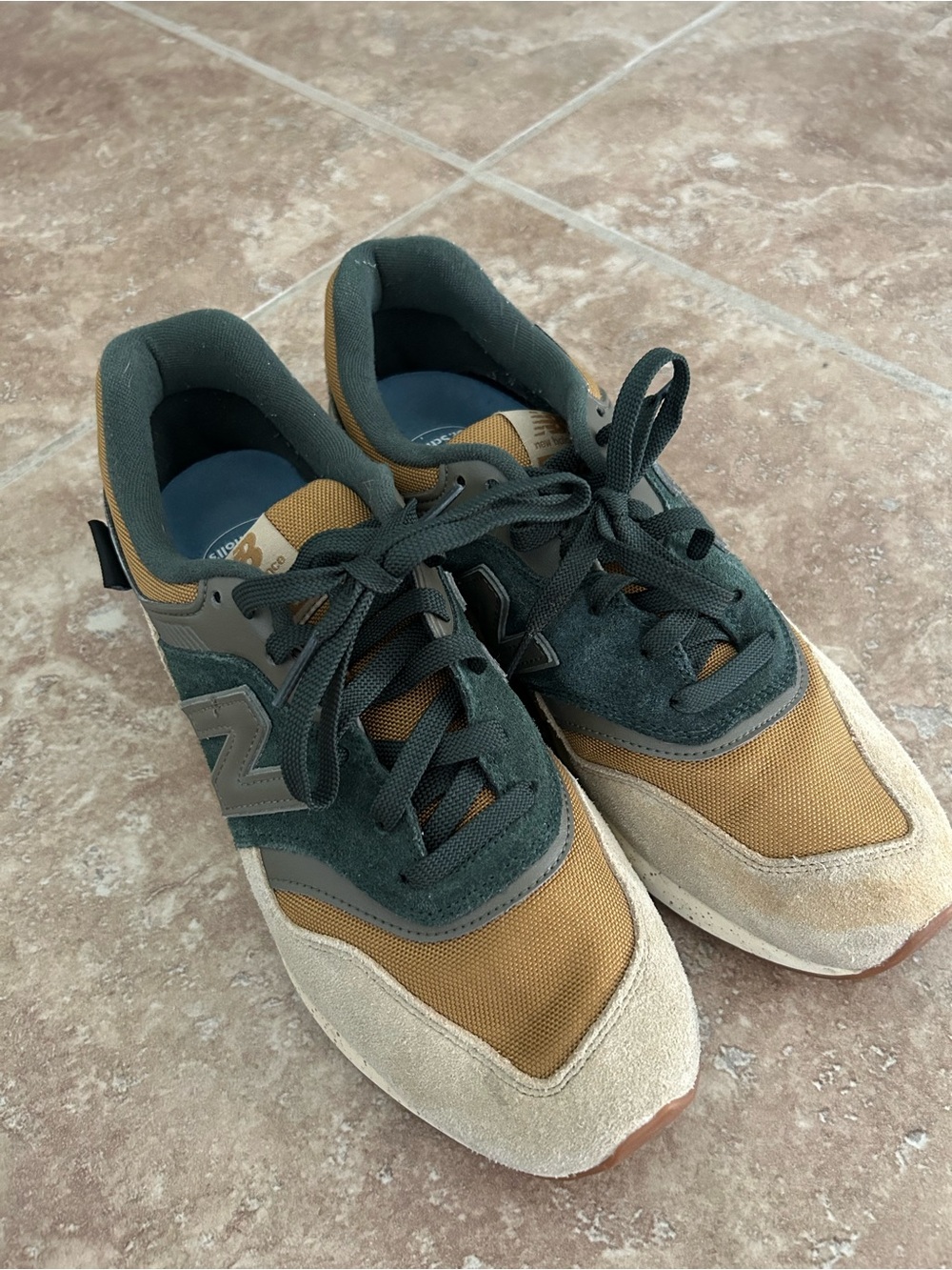 New Balance Men's Athletic Shoes in Olive Green, Tan, Cream
